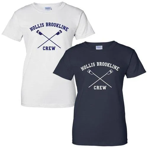 100% Cotton Hollis Brookline Crew Women's Team Spirit T-Shirt