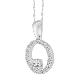 1/4 CTW Diamond Circle 18-inch Pendant in 10KT White Gold