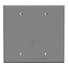 2-Gang Weatherproof Metallic Blank Wall Plate Gray