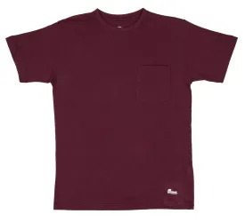 Berne Mens Maroon 100% Cotton Heavyweight Pocket Tee