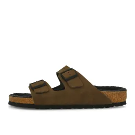 Birkenstock Arizona MF Dusty Concrete Gray Happy Lamb Black