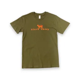 Black Sheep OG Logo Tee Dark Olive - Orange