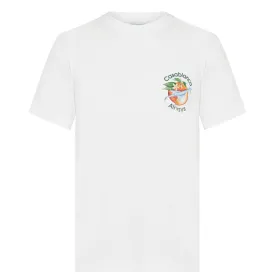 CASABLANCA  ORBITE AUTOUR DE L'ORANGE PRINT T-SHIRT WHITE