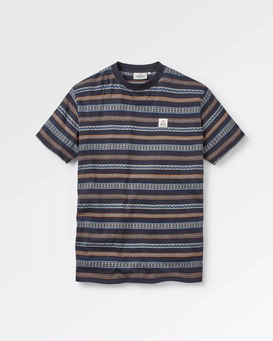 Crackle Organic Relaxed Fit T-Shirt - Midnight Fairisle Stripe