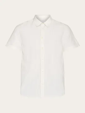 Custom fit linen short sleeve shirt - Light feather gray