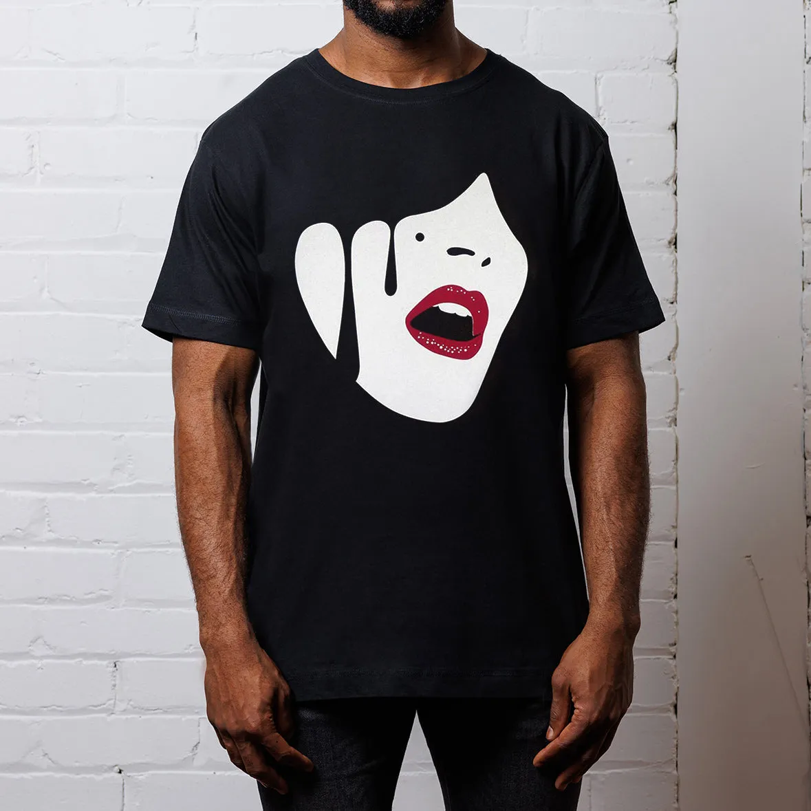 Droplet Face - Tshirt - Black