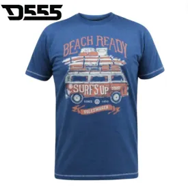 Duke V.W. Beach Print Blue T-Shirt Blue