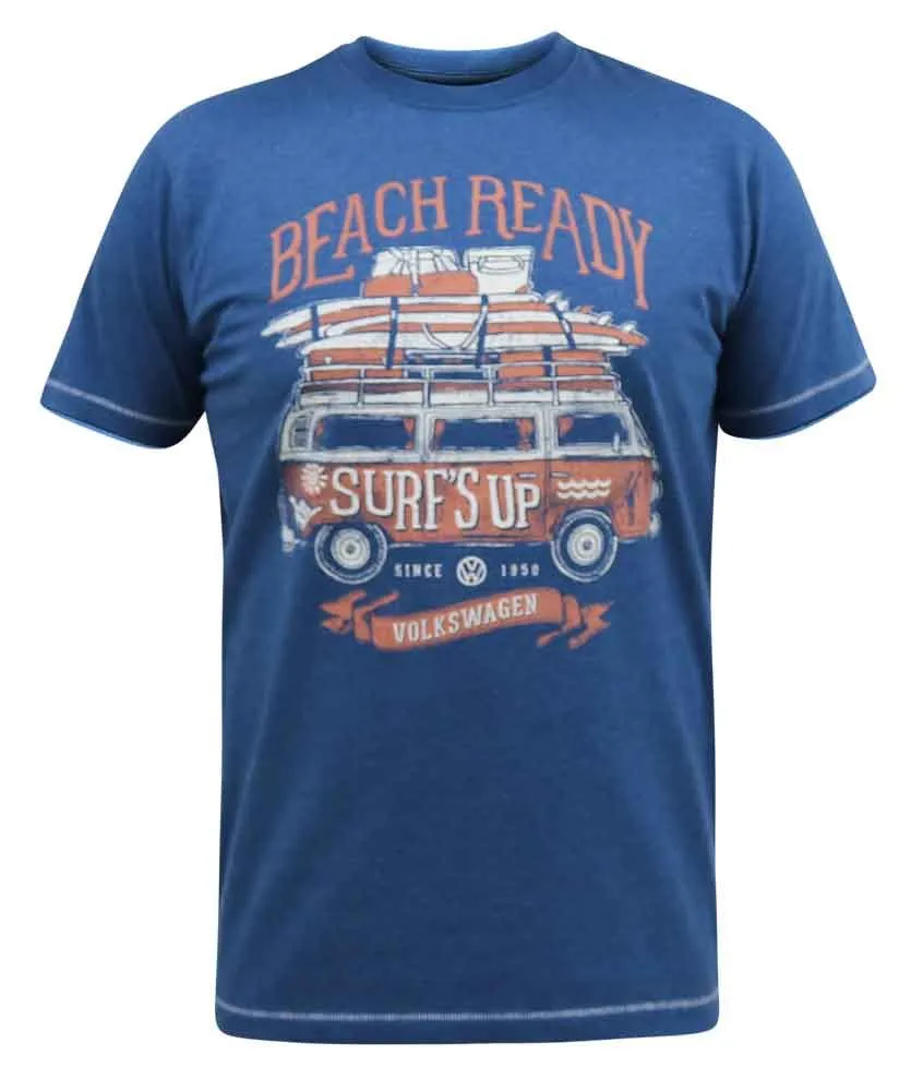 Duke V.W. Beach Print Blue T-Shirt Blue