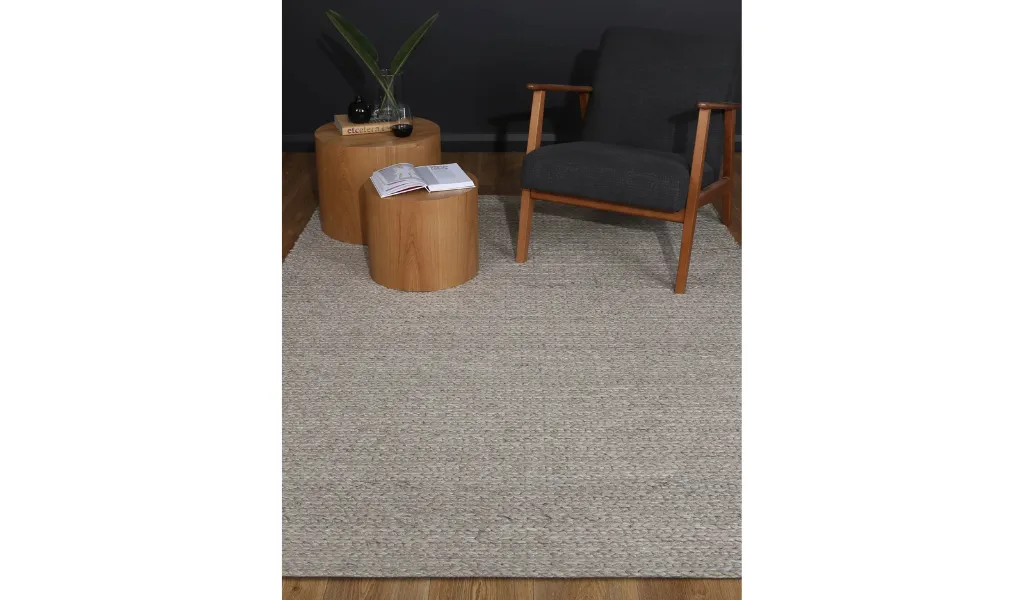 Halo Camel Brown Braided Pattern Wool Blend Rug