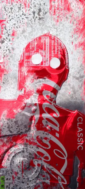 Hand Signed Print by Chris Duncan, C3PO on COKE Can