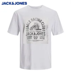 Jack & Jones Biker Logo White T-Shirt White