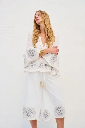 Lace the Label - Embroidered Medallion Top - White