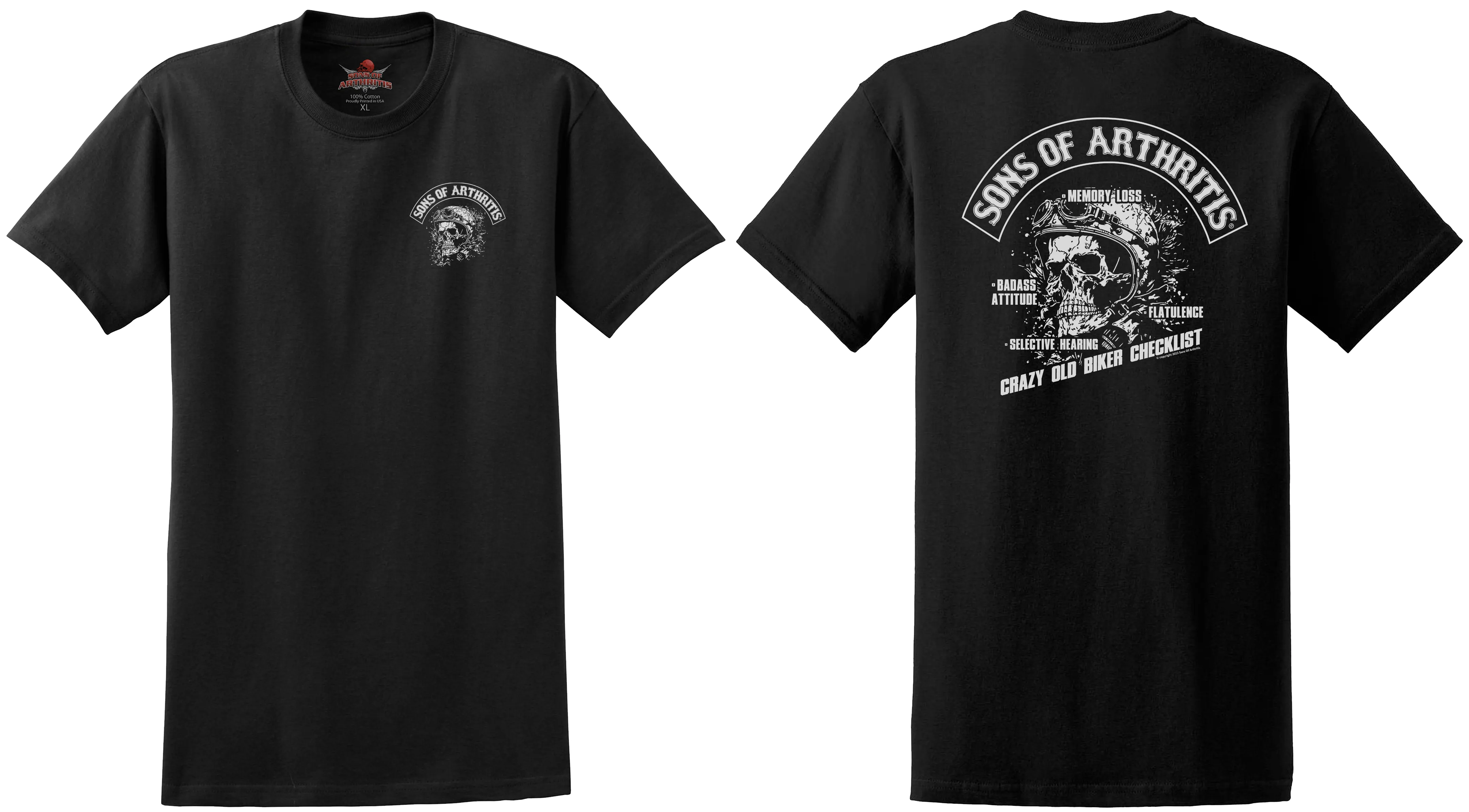 Sons of Arthritis Biker Checklist Chapter - Black (See More Styles)