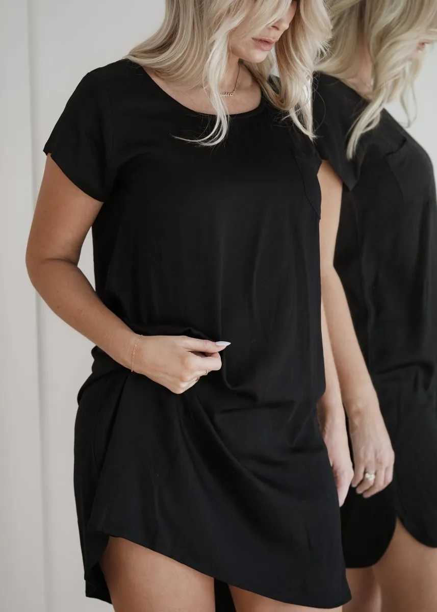 T-Shirt Nightie | Bamboo - Black