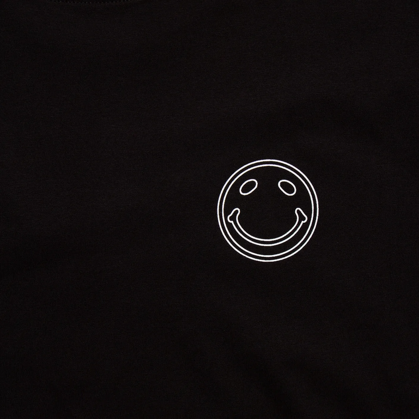 White Outline Side Smiley - Tshirt - Black