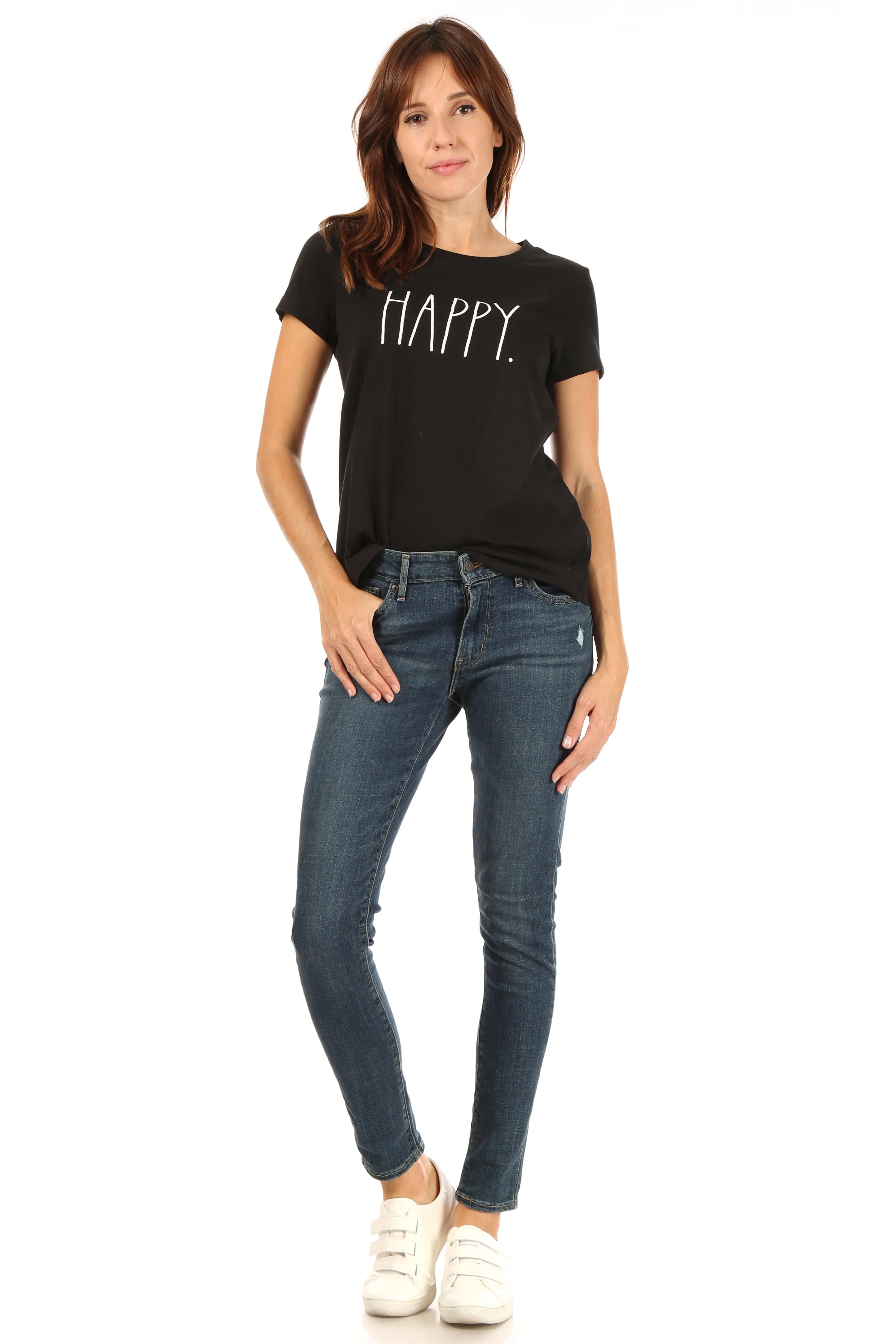 Women's "HAPPY" Short Sleeve Icon T-Shirt